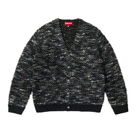 【最短即日発送】 SUPREME TEXTURED CARDIGAN シュプリーム テクスチャード カーディガン 長袖 刺繍 ロゴ ポケット ストリート ブラック S M L サイズ オンライン