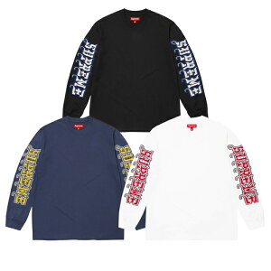 �y�ŒZ���������z SUPREME INTARSIA SLEEVE L/S TOP �V���v���[�� �C���^�[�V�� �X���[�u LS T�V���c ���� �J�b�g�\�[ ���S �X�g���[�g �����Y �u���b�N �l�C�r�[ �z���C�g M L XL ���[�W �T�C�Y �I�����C