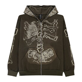 【最短即日発送】 CACTUS JACK × FRAGMENT SKELETON GRAFFITI HOODIE カクタスジャック × フラグメント スケルトン グラフィティ フルジップ パーカー 長袖 フーディー ストリート メンズ ブラック S M L XL ラージ サイズ オンライン