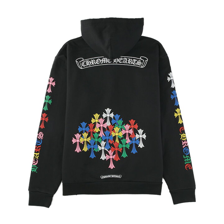 楽天市場】CHROME HEARTS COLORFUL CROSS SCROLL PULLOVER HOODIE 
