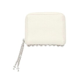 【新品】 【最短即日発送】 CHROME HEARTS 3 SIDE ZIP PYRMD STDS クロムハーツ 3 サイド ジップ ピラミッド スタッズ レザーウォレット 財布 サイフ Central Cee セントラルシー 贈り物 ギフト プレゼント メンズ レディース ユニセックス ホワイト F サイズ オンライン