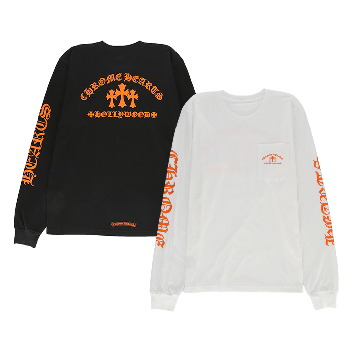 楽天市場】CHROME HEARTS Orange Cemetery Cross Long Sleeve T-shirts