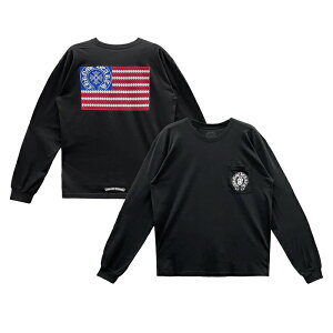 yViz yŒZz CHROME HEARTS AMERICAN FLAG DAGGER LONG SLEEVE T-SHIRT Nn[c AJ tbO _K[ O X[u TVc  Jbg\[ Xg[g Central Cee ZgV