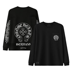 �y�V�i�z �y�k������z �y�ŒZ���������z CHROME HEARTS BEIJING HORSESHOE LONG SLEEVE TEE �N�����n�[�c �x�C�W�� �V���[�z�[�X �����O �X���[�u T�V���c ���� Central Cee �X�g���[�g �����Y S M L �T�C�Y �I