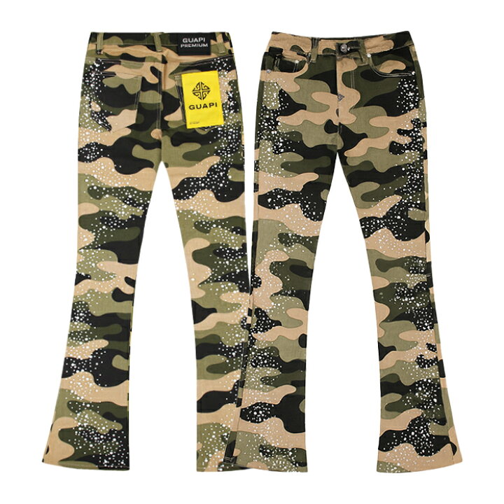 楽天市場】【最短即日発送】 GUAPI CAMO PEARLS EMBELLISHED DENIM 
