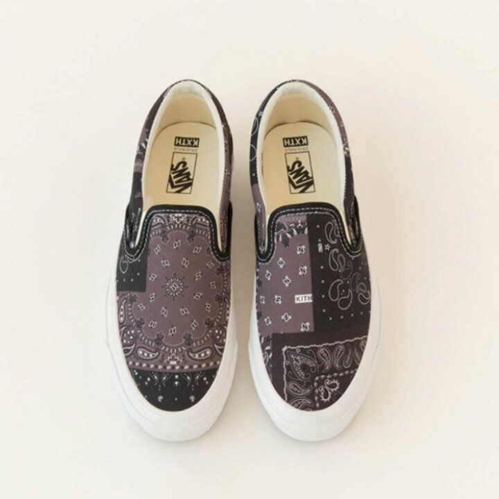 Vans KITH バンズ キス スリッポン バンダナ柄 パープル/ブラック 