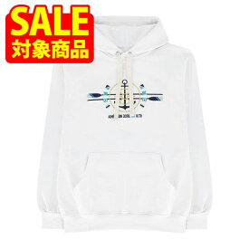 【サマーセール対象商品】KITH × AIME LEON DORE HOODIE キス × エメレオンドレ フーディー 長袖 パーカー コラボ 碇 メンズ ホワイト XS M サイズ オンライン