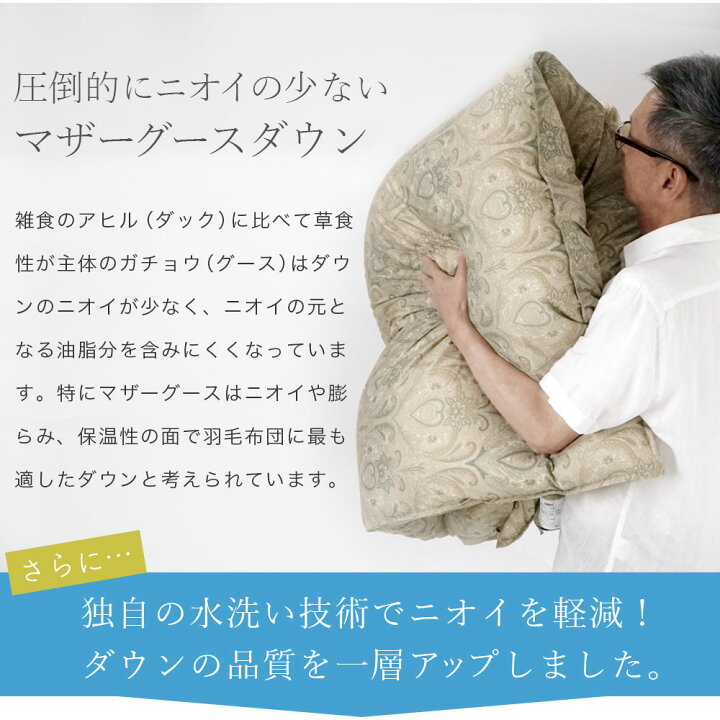 楽天市場】ポーランド産 マザーグース 羽毛布団 シングル 日本製 