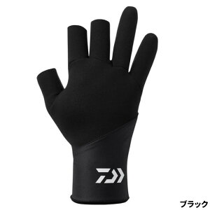 ダイワ 防寒ウェア DG-7325W タイタニュームα グローブ 3本カット L ブラック 3本切【ゆうパケット】