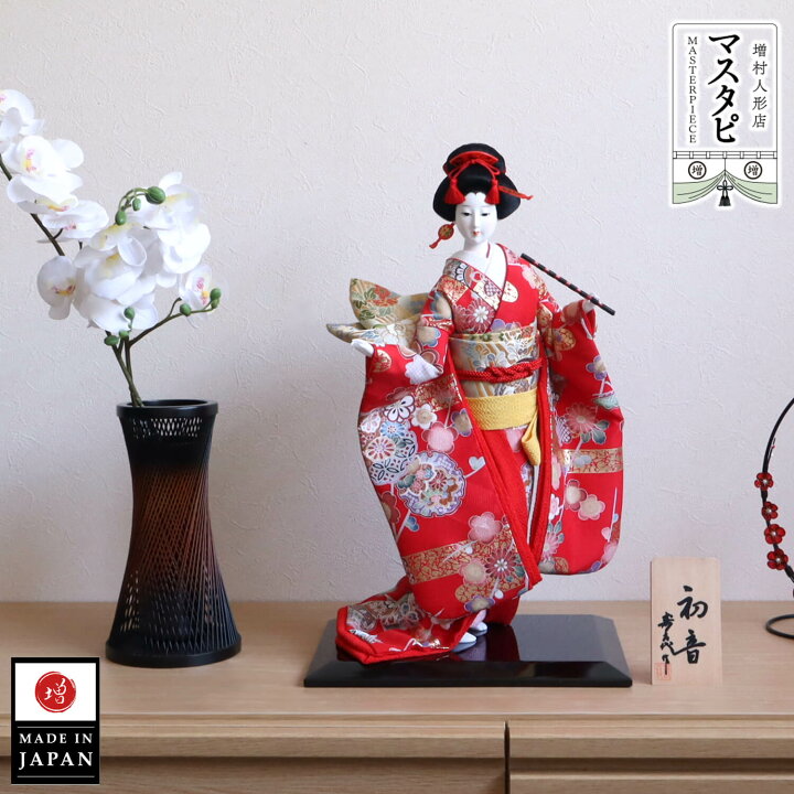 楽天市場】日本人形 寿喜代作 「初音」赤 尾山人形 工芸品 ケース  