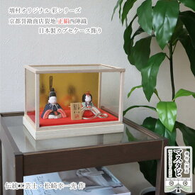 【SS限定全品P5倍！4日-11日 1:59まで】伝統工芸士 幸一光作 彩-AYA- 正絹西陣織 紺赤 国産 ケース ガラス 金バック mastapi 木目込み人形 雛人形 描き目