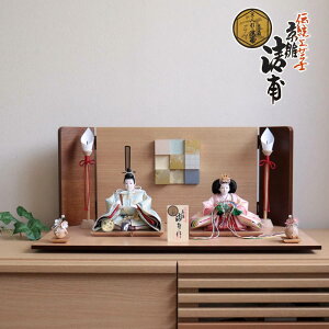 小西清甫作 京十一番正絹西陣織 有職文様 ここのえ屏風 木製燭台 クリアフラワー桜 ナチュラル杉製飾台 ひな人形 11番 京人形 京製 雛人形 高級 お雛様 衣装着 コンパクト おしゃれ モダン
