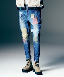 glamb �O���� �f�j���p���c �����Y Unplugged Poly Denim �A���v���O�h�|���[�f�j�� �t �C���f�B�S �u���b�N �}���` GB0126/P04 �u�����h 30�� 40�� 50�� �j ���������� �I�V���� ��
