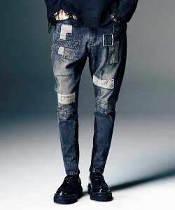 glamb �O���� �f�j���p���c �����Y Unplugged Poly Denim �A���v���O�h�|���[�f�j�� �t �C���f�B�S �u���b�N �}���` GB0126/P04 �u�����h 30�� 40�� 50�� �j ���������� �I�V���� ��