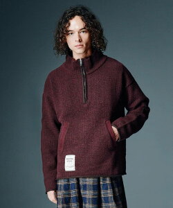 �\�񏤕i glamb �O���� �����j�b�g �����Y High Neck Half Zip Knit �n�C�l�b�N�n�[�t�W�b�v�j�b�g �z���C�g ���C�� GB0326/KNT05 �����Y �� �u�����h
