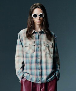 glamb �O���� �����V���c �����Y Bleach Check Shirt �u���[�`�`�F�b�N�V���c �}���` �u���b�N GB0426/SH05 �\�񏤕i