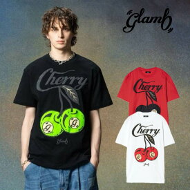 glamb 그람 반소매 T셔츠 맨즈 Cherry Ball T-Shirt/체리볼 T 셔츠 봄 여름 상품 화이트 레드 블랙 GB0225 / CS06 남성 의류 브랜드