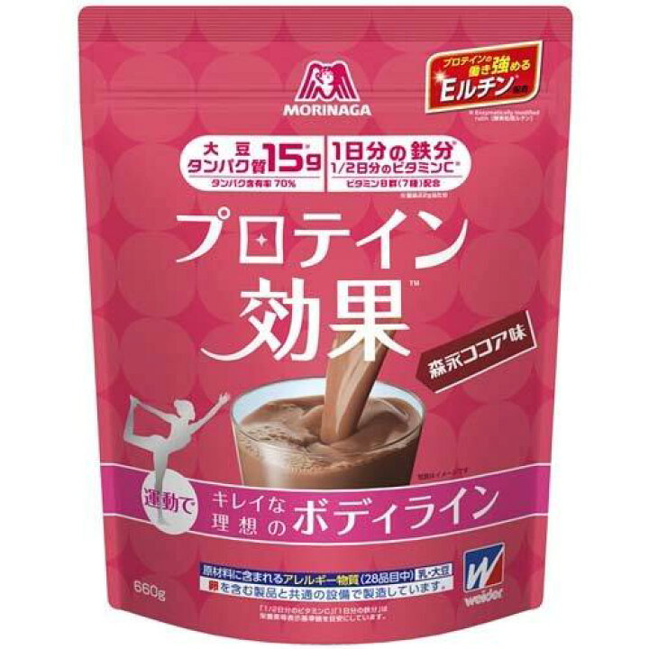 楽天市場】森永製菓 プロテイン効果ソイカカオ味 660gmorinaga【30H 