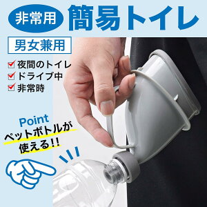 非常用トイレ 男女兼用 安心 緊急時にペットボトルが使える 渋滞中の車内で 夜の急なトイレ 災害用携帯トイレ 簡単 清潔 立ち小便器は緊急時 被災時 渋滞中 キャンプ 登山 野外フェ 屋外イ