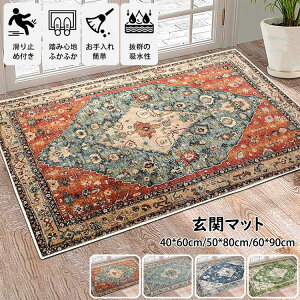 【送料無料 】玄関マット プリント カーペット 吸水マット 大判 室内 洗える インテリア おしゃれ 長方形 玄関ラグ ドアマット エントランス 滑り止め付き 泥落としマット 泥除け 砂落とし