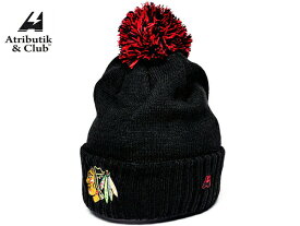 Atributika&Club/アトリブチカ NHL KNITCAP POM ※シカゴ　ブラックホークス黒※ 《ポスト投函》【NHLグッツ】 #59042