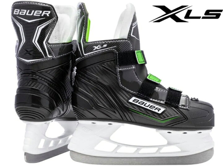 バウアー BAUER XLT アイスホッケー靴 ブラック/グリーン（☆研磨無料  