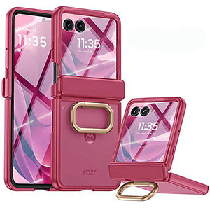 Motorola moto razr 70/70S/70D razr 70 Ultra�P�[�X �J�o�[ PC+�����K���X �X�^���h�@�\ �����O�t�� CASE �ϏՌ� ������� �Y��� �J���t�� �N�₩�� ���g���[�� ���[�U�[70S ���b�L �n�[�h�J�o�[ �w�ʃJ�o