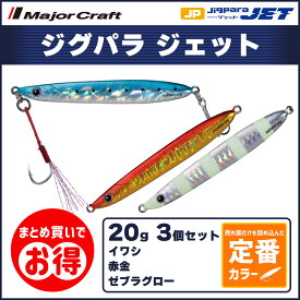 20%OFF メジャークラフト ジグパラ ジェット 20g 定番カラー 3個セット JPS-JET20 送料無料・ネコポス