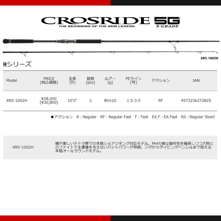楽天市場】メジャークラフト クロスライド 5G XR5-1002H 釣竿 送料無料 