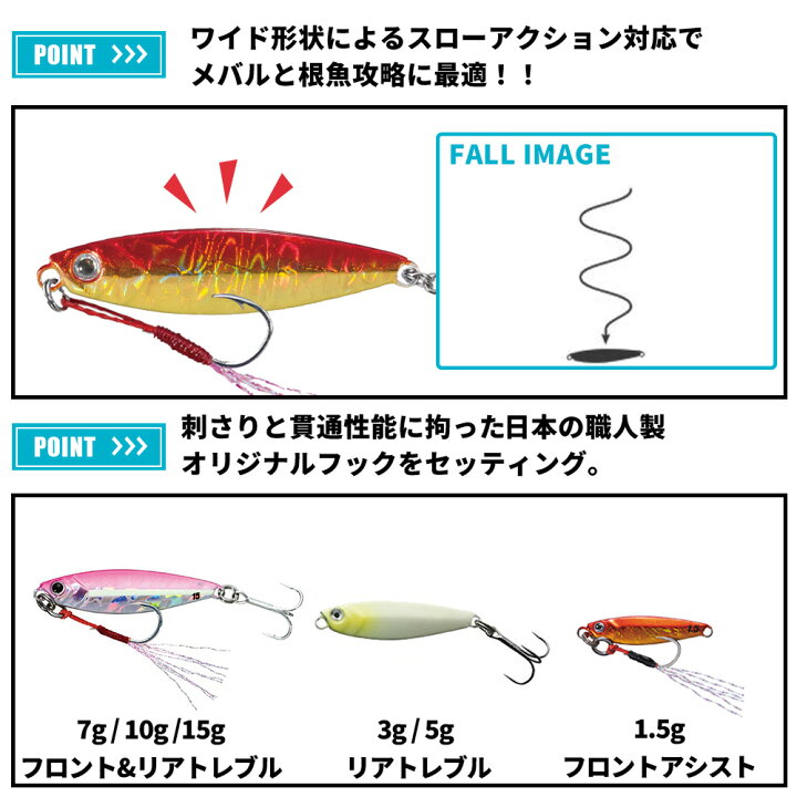 楽天市場】メジャークラフト ジグパラ マイクロ 7g JPM-7 飛脚ゆう 