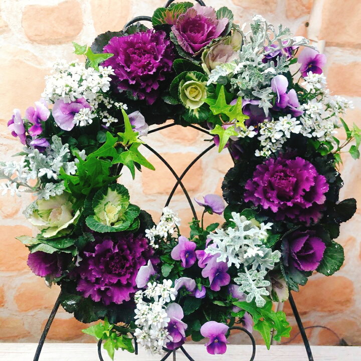 楽天市場 季節 のおまかせ 寄せ植え ハンギングリース 当店おすすめ 寄せ植えのプロが作る オリジナルデザインの寄せ植え 四季 旬 ギフト プレゼント 贈り物 誕生日 記念日 お祝い 引越し祝い 開店祝い 新築祝い お礼 花 生花 リース 玄関 送料無料 フラワー