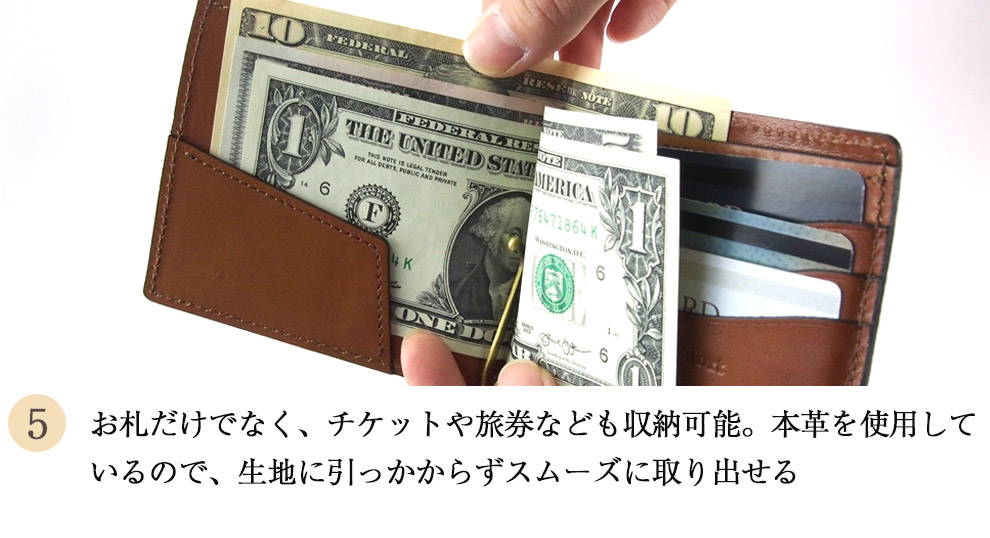 二つ折り財布 メンズ コンパクト 個性的 100ドル紙幣 ブラウン