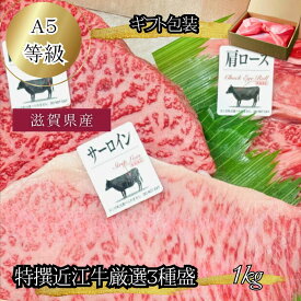 産地直送 特撰 近江牛ステーキ 厳選3種盛 計 1kg A5等級 未経産雌限定【ギフト包装】 近江牛 ステーキ 父の日 ギフト ステーキ肉 国産 高級肉 食べ比べ お肉セット 内祝い 誕生日 プレゼント 贈り物 近江牛肉 和牛ステーキ 1キロ 父の日プレゼント肉 美味い肉 プロトン冷凍