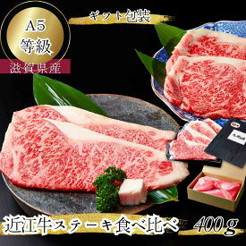 【ギフト包装】 産地直送 極上 特選 近江牛 サーロイン1枚 ＆ リブロースステーキ1枚 食べ比べセット 400g a5肉 高級 和牛ステーキ肉 ステーキ ギフト ヒレステーキ 和牛 誕生日 お祝い 内祝い 折箱 ヒレ ヒレステーキ肉 高級ステーキ肉 送料無料 送料込 プロトン冷凍
