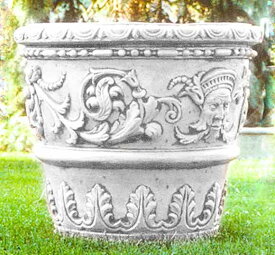 イタリア製人造大理石プランター ビザンティーノ（M） Art.1016 PapiniAgostino 白セメント 花鉢