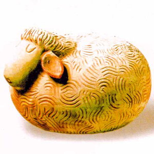 イタリア製テラコッタ ガーデンオーナメント 羊の母さん オブジェ Galestro Cod.25 401 素焼き 置物