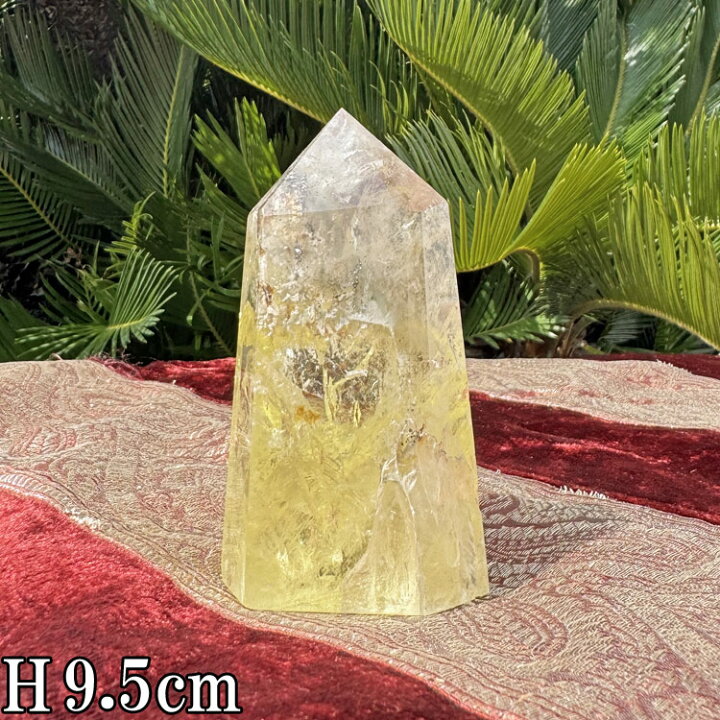 楽天市場】天然 シトリン 黄水晶 六角柱 200g H9.5cm 虹入り ポイント 