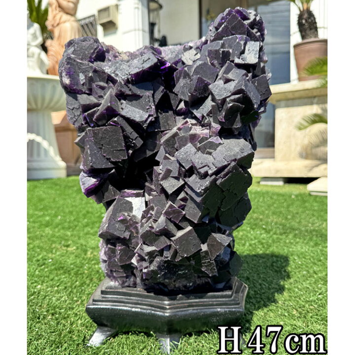 楽天市場】フローライト 蛍石 原石 約24kg 高さ約47cm 送料無料 台座 