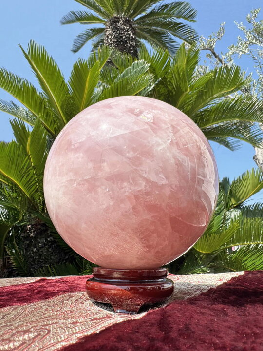 楽天市場】ローズクォーツ 紅水晶 大きい 丸玉 珠 約5.3kg 直径約15.7 