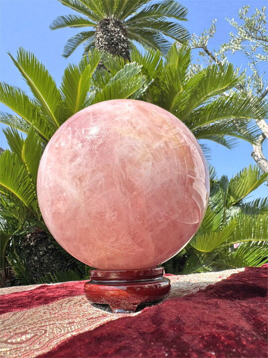 楽天市場】ローズクォーツ 紅水晶 大きい 丸玉 珠 約5.3kg 直径約15.7 