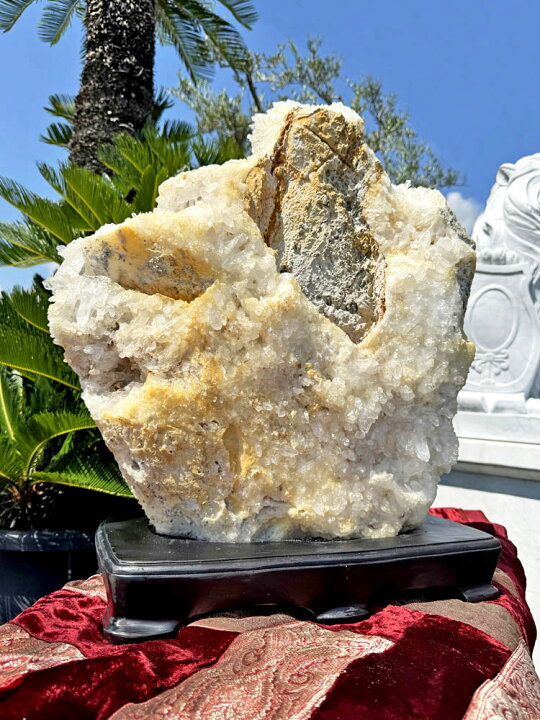 楽天市場】天然 水晶 クラスター 原石 台座付き 高さ約60cm 約56.4kg 