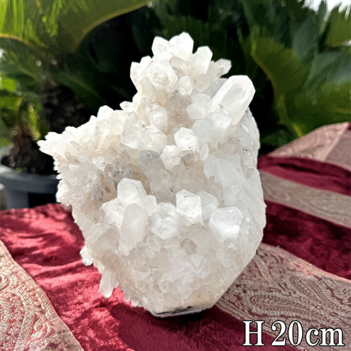 楽天市場】天然水晶 原石 クラスター 約3.2kg 高さ約20cm 送料無料 