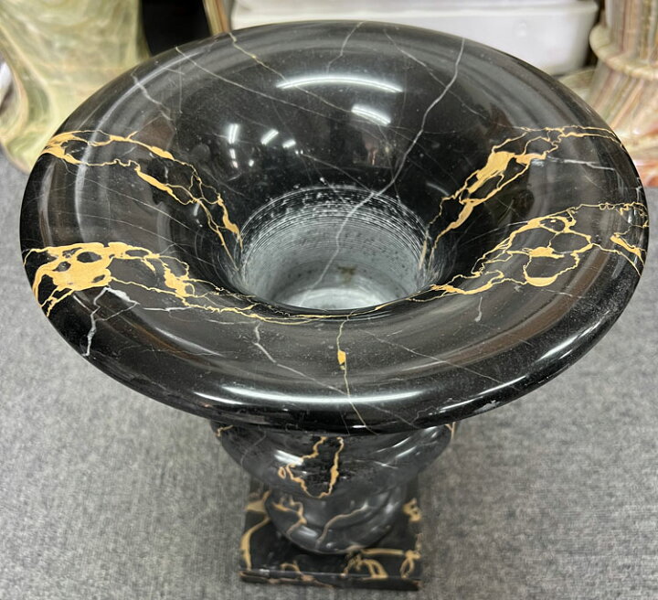 楽天市場】天然大理石 花瓶 飾り壺 高さ約38cm 天然石の美しさ 壺 花 