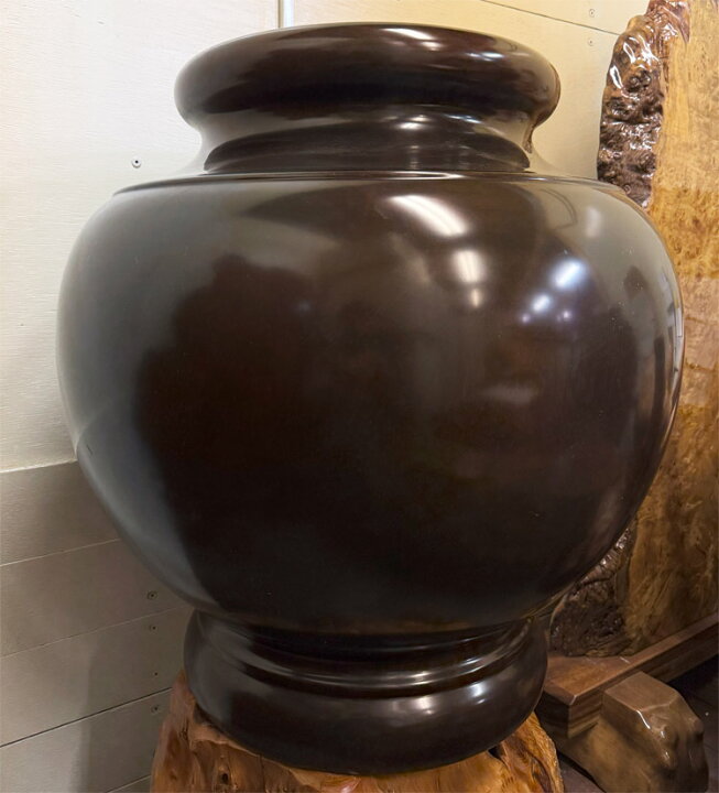 楽天市場】送料無料 紫檀 火鉢 (大) 高さ約60cm 直径約53cm 天然木 