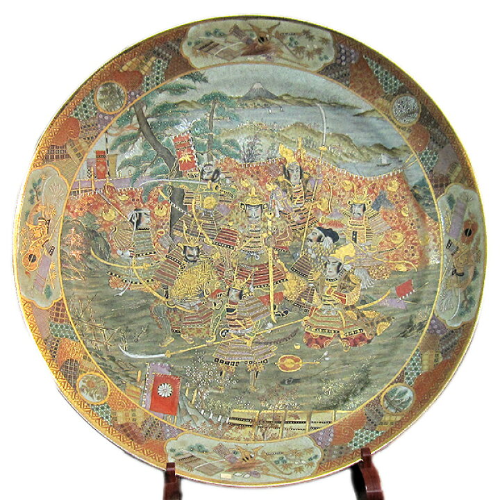 楽天市場】薩摩焼 武者絵 特大皿 直径約1m7cm 彩金 大皿 美術品 侍 