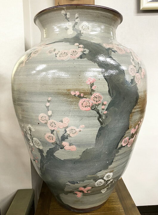 楽天市場 大迫力 圧巻の益子焼大壺 窯元 よこやま 美品 高さ約1m6cm 陶器 花瓶 花入 花生 マスキ