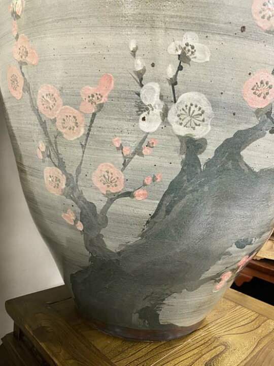 楽天市場】大迫力 圧巻の益子焼大壺 窯元：よこやま 美品 高さ約1m6cm 