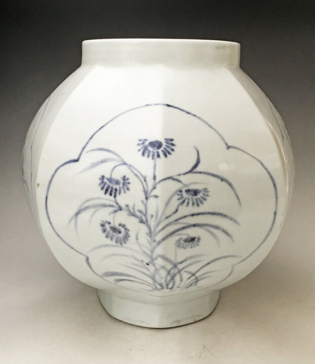 楽天市場】李朝 青花窓絵草花文面取壺 全高約29cm 韓国 朝鮮 陶磁器 