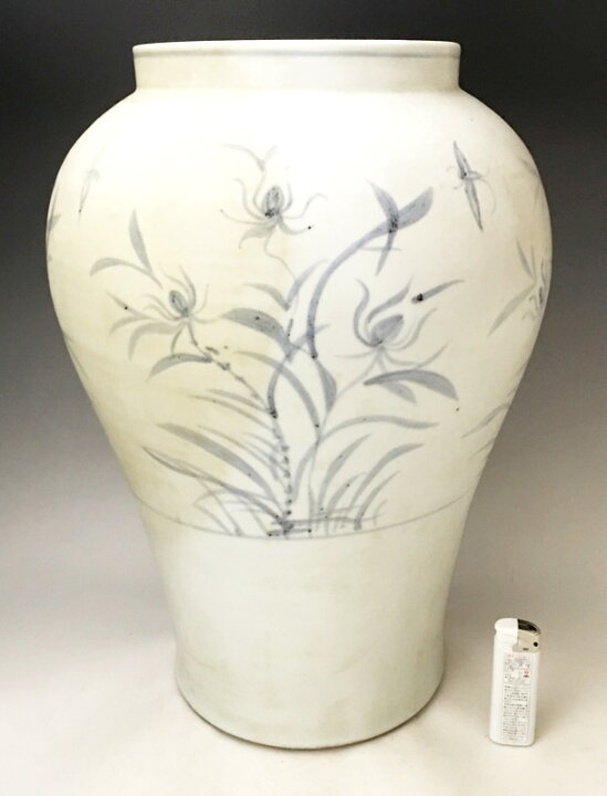 楽天市場】李朝 青花草花文壺 全高38cm 韓国 朝鮮 陶磁器 希少 花生 
