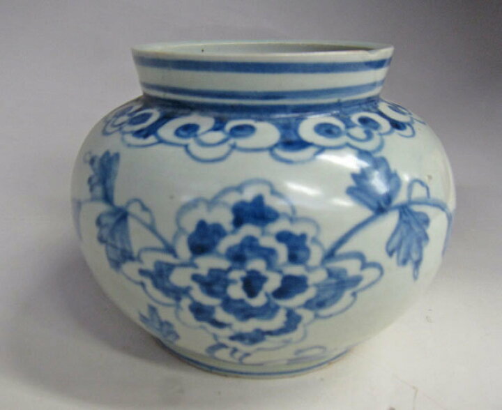 楽天市場】李朝 青花 菊花文壺 古美術 朝鮮 高さ10cm 韓国 染付 小壺 